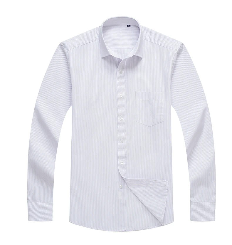 Большие размеры, мужские рубашки 10xl 11xl 12xl, хлопок, полиэстер, полосатые деловые рубашки для мужчин, длинный рукав, квадратный воротник, camisa social