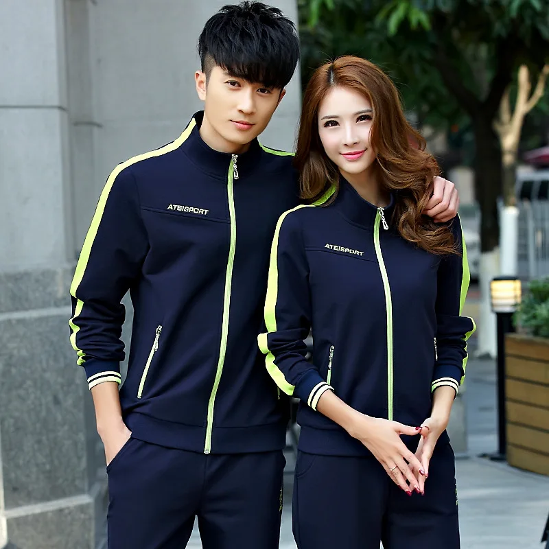 

95% Cotton Sport Suit Pants Jackets Women Mens Sports Suits Sport Wear Running Clothes Sport Set Fitness Couples h140
