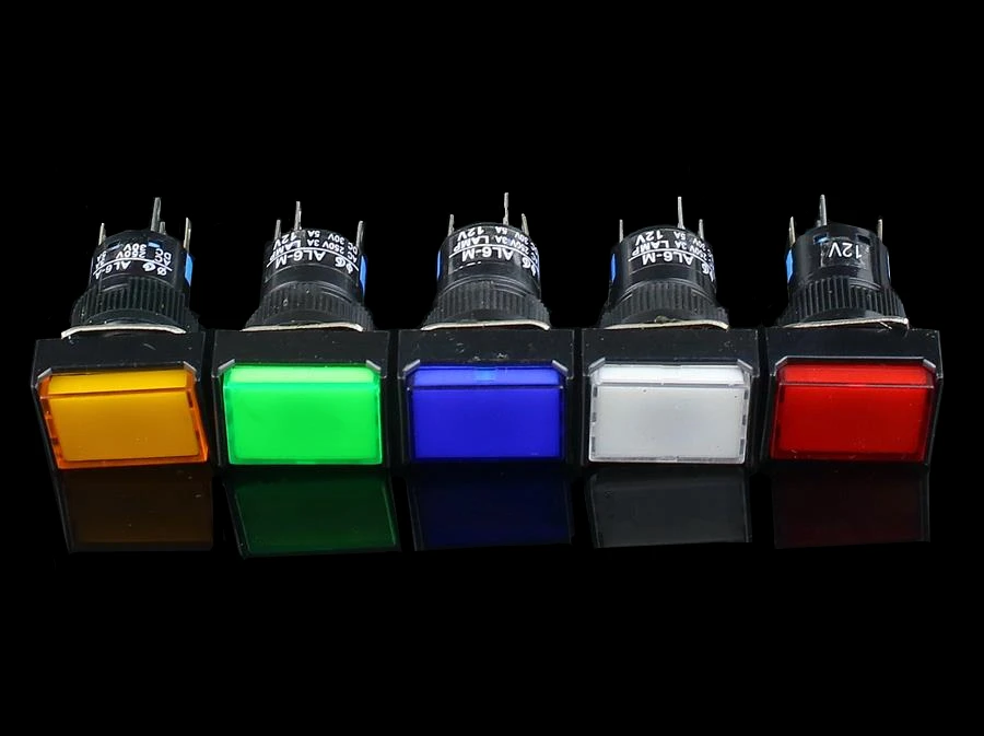 1 шт. кнопочный переключатель прямоугольный светодиодный светильник DC12V