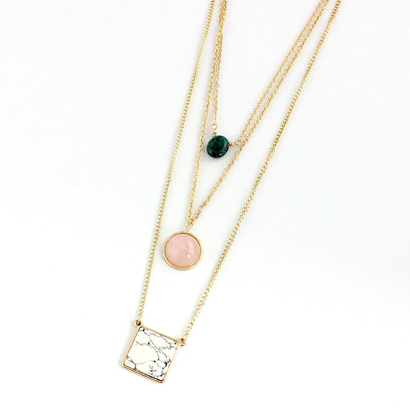 Женское многослойное ожерелье Szelam из натурального камня цепочка золотого цвета