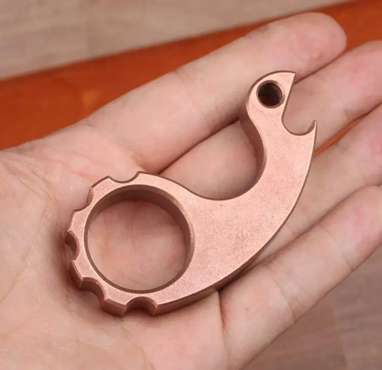 EDC нож DIY нож анодированный латунный медный титановый сплав TC4 красочный шнурок кулон-улитки бусина шлем