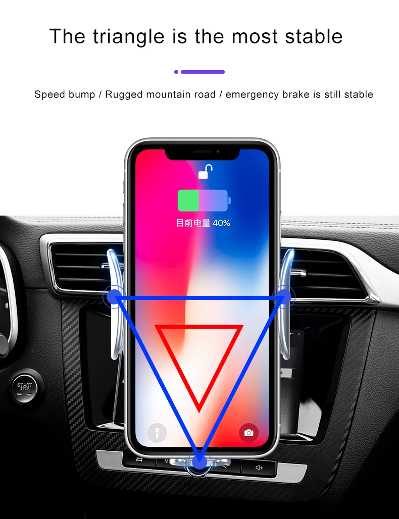 10 Вт Qi автомобильное беспроводное зарядное устройство для Xiao mi X 2S mi 9 iPhone X samsung S9 быстрая Беспроводная зарядка Автомобильный Автоматический зажимной держатель телефона