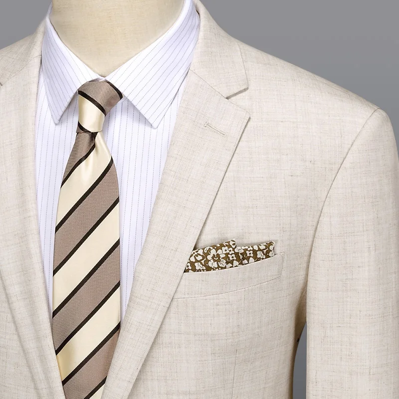 summer men suit wedding groom mens suits with pants light yellow thin business man formal man suits set 6xl 58 plus size