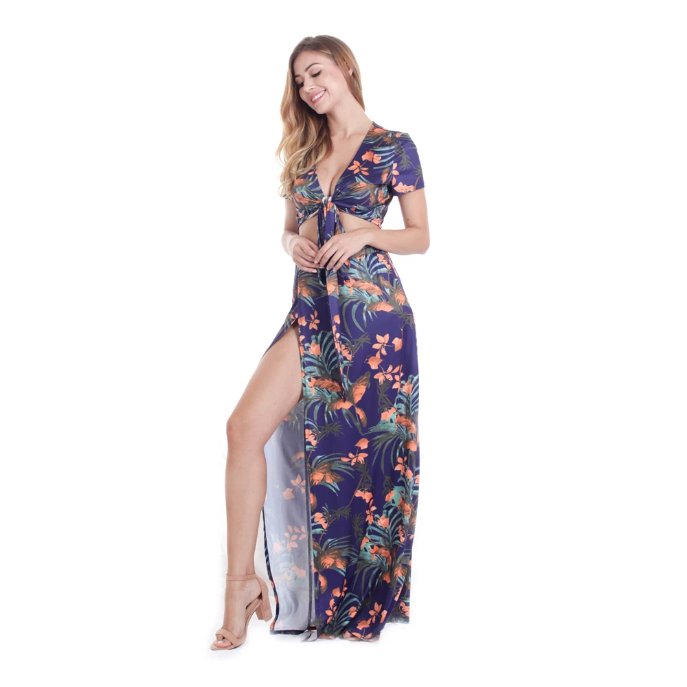 2018 Сексуальная V шеи короткий рукав комплект из 2 частей Для женщин Crop Top &amp