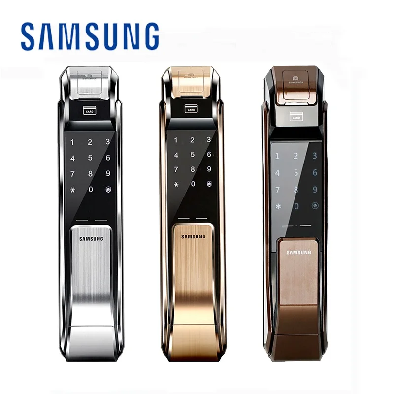 SAMSUNG цифровой дверной замок с отпечатком пальца, нажимной ключ без ключа, SHS-P718 с отпечатком пальца, английская версия, большой врезной AML320