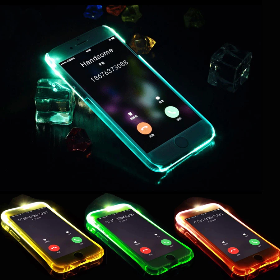 LED Flash Light Up Remind Incoming Call Phone Case For iPhone 7 Plus 5 5S SE 6 6S 8 Cover Soft TPU Fundas Anti-Knock Cases |