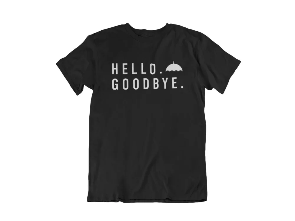 Мужская хлопковая футболка с принтом Umbrella Hello Goodbye Academy Повседневная лето