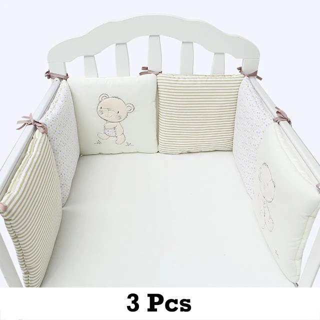 3Pcs-2 3/6 шт Детские бамперы для кроватки, бампер для кроватки, защита для детского постельного белья, дышащая подушка для новорожденной кровати, декор для комнаты, детская кроватка - Цвет: 3Pcs-2