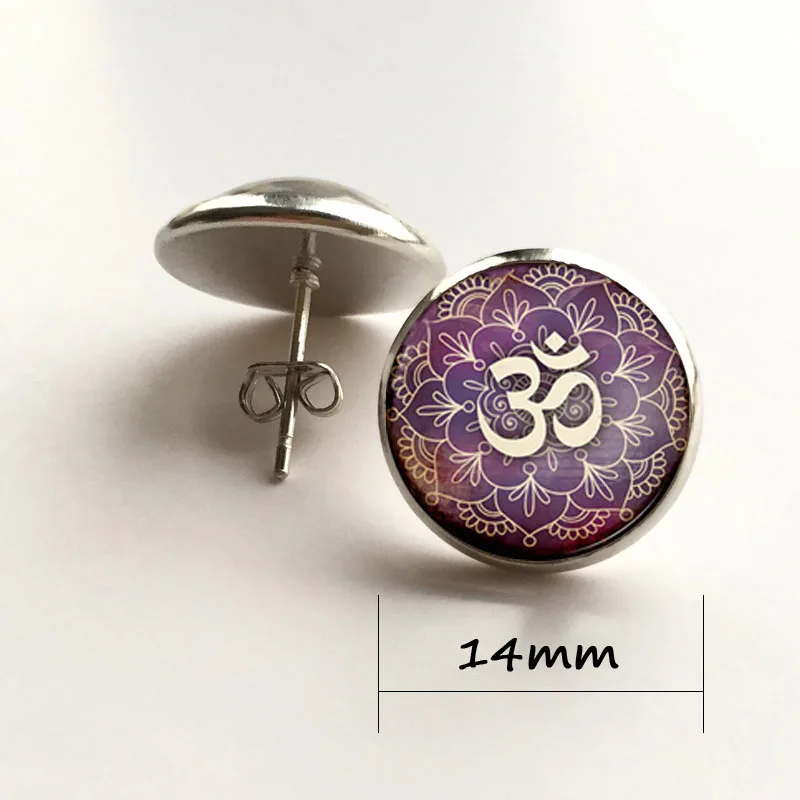 Индийские ювелирные изделия серьги с рисунком Мандала lotus Ювелирные OM для женщин