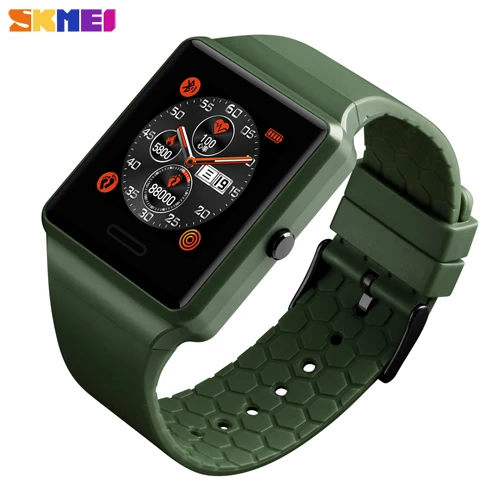 Army Green SKMEI Цифровые Bluetooth Смарт часы для женщин Спорт Шагомер калорий Фитнес водонепроницаемый мужские наручные часы relogio inteligente - Цвет: Army Green