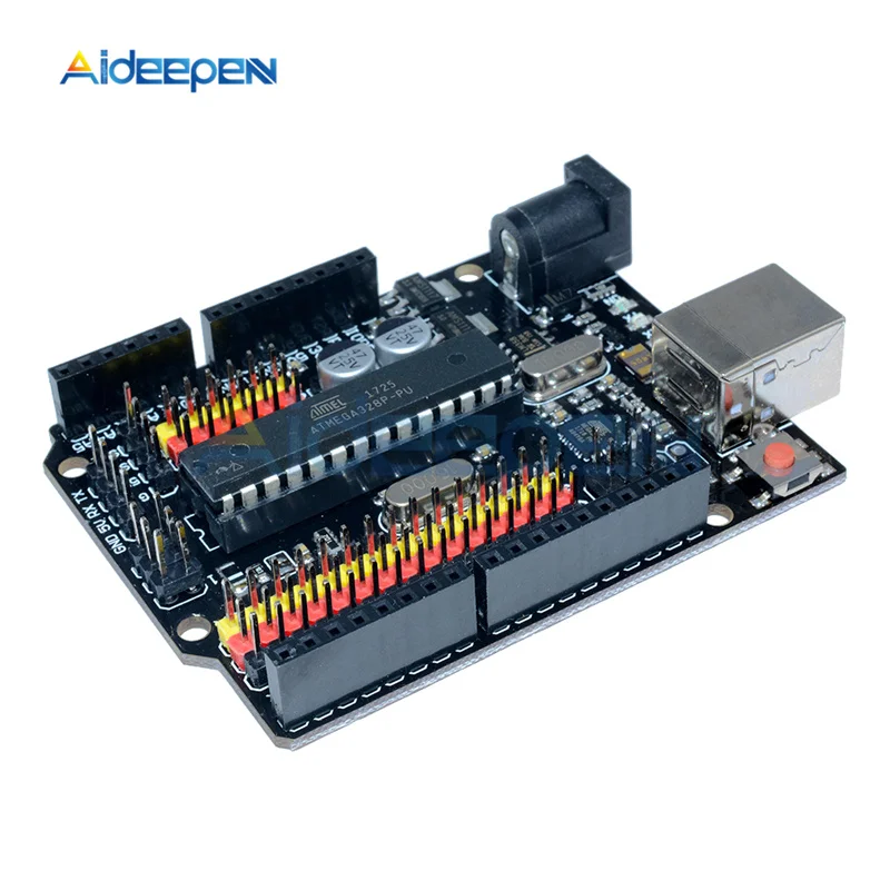 Для Arduino UNO R3 Plus сенсор I/O Atmega328P Atmega16U2 расширительный Многофункциональный микроконтроллер макетная плата SPI IIC One