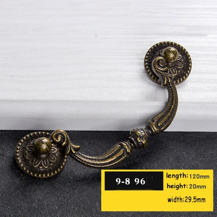 horizontal-96mm Европейские бронзовые ручки для шкафа, фурнитура для домашнего декора, антикварная мебель, ручки для шкафа, ящика, двери шкафа, мульти-тип - Цвет: horizontal-96mm