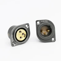 hifi pure copper 3 pin xlr jack panel mount high quality 24k gold plated 3 poles xlr socket chassis