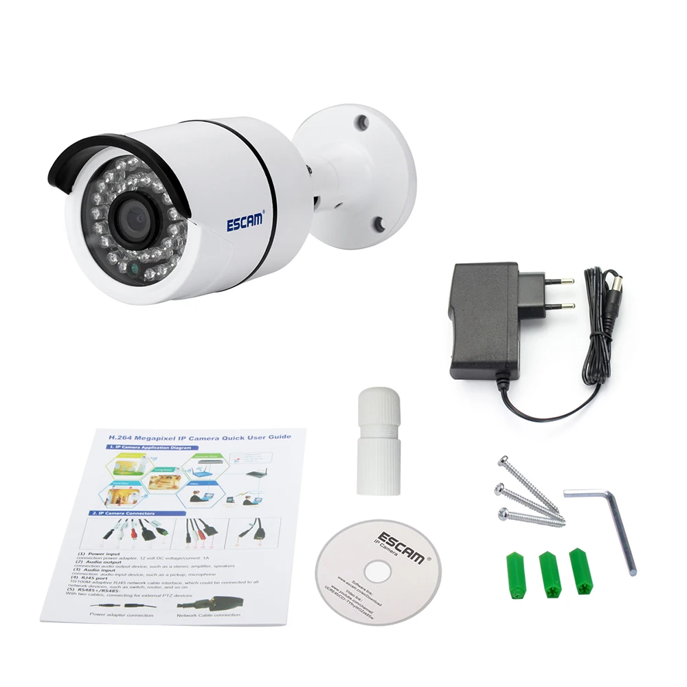ESCAM QD410 H.265 4MP сетевая IP IR камера чипсет Hisilicon ночное видение наружная