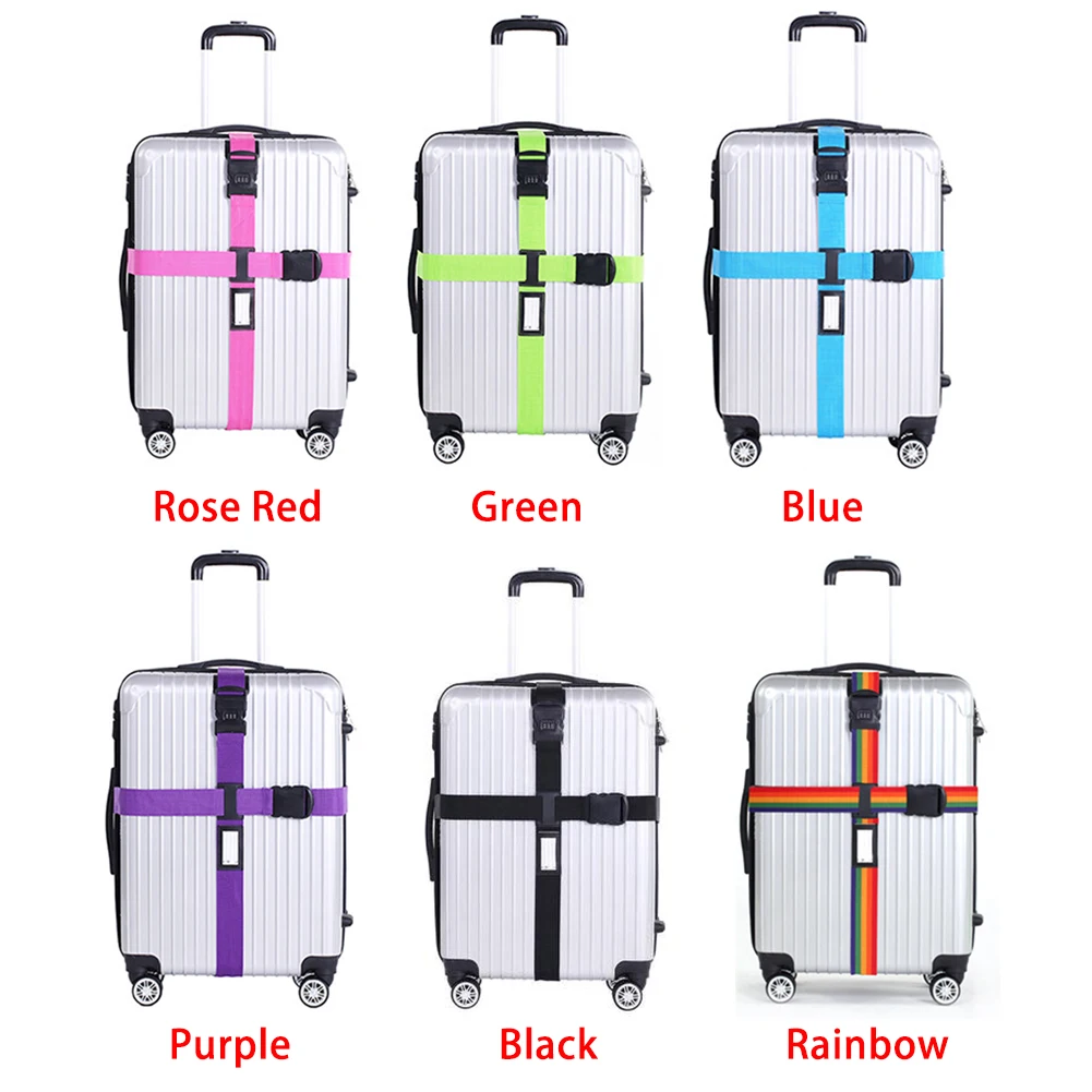 Багажный ремень крест упаковка Регулируемый Дорожный чемодан нейлон 3 цифры