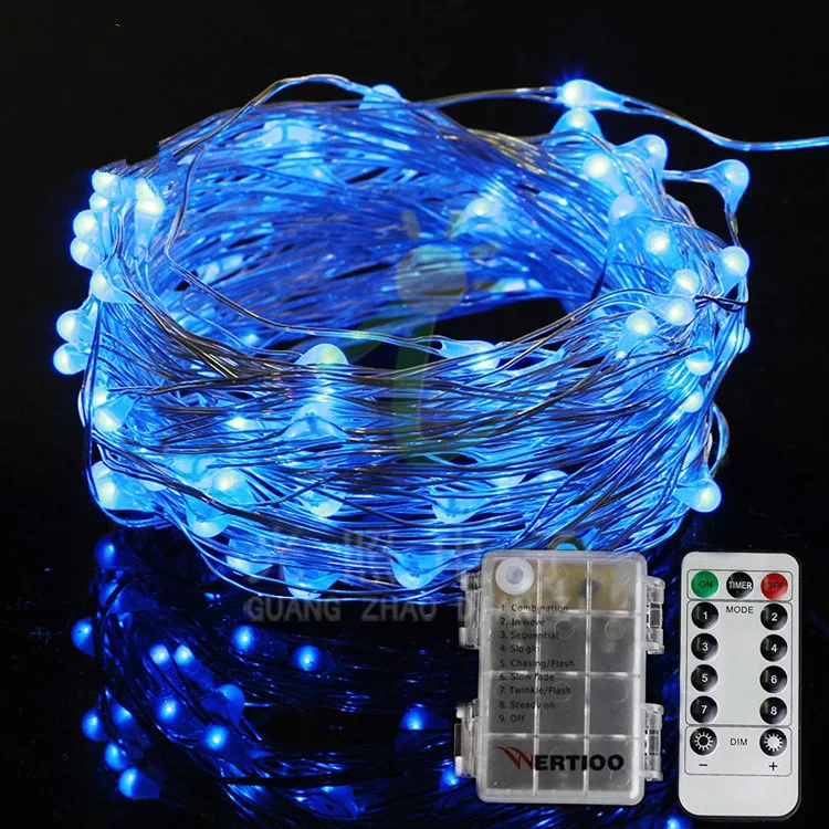 LED light Strip10M battery box string eight functions with remote waterproof lights | Освещение