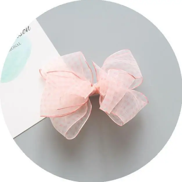 Pink Alligator Модные заколки для волос из тюля в клетку для девочек, заколки для волос в клетку, заколка-бабочка из пряжи, аксессуары для волос из кожи аллигатора - Цвет: Pink Alligator