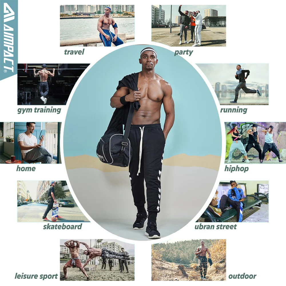 Aimpact Joggjng спортивные штаны для мужчин, модные облегающие повседневные штаны для бега, штаны для бега с карманами AM5037