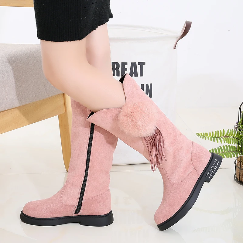 Зимние ботинки для девочек размер 26 37 новые корейские модные детские высокие с