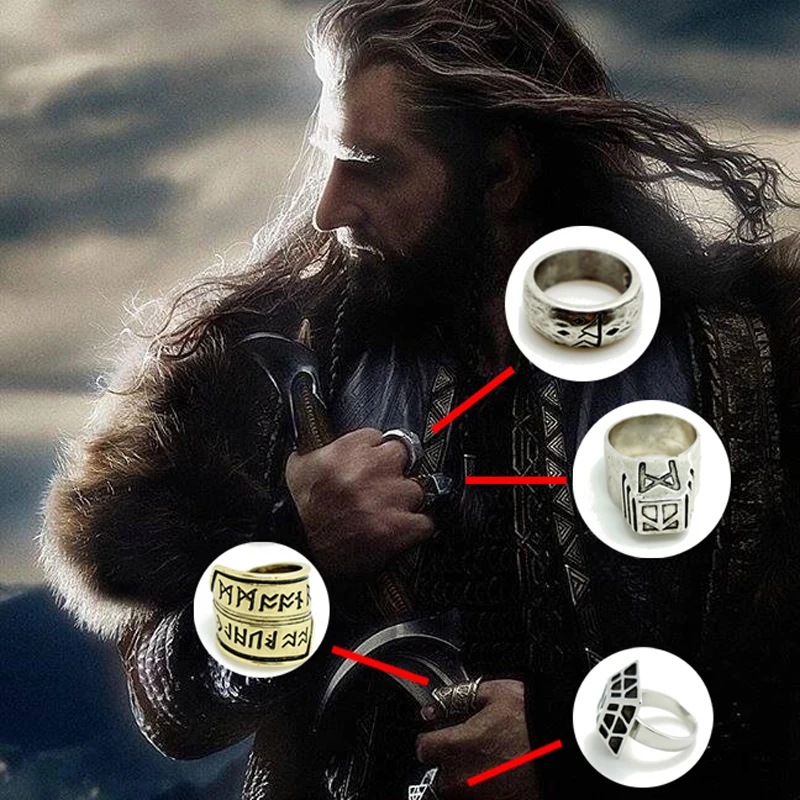 Хоббит Drawf Торин окенщит кольцо Властелин колец LOTR модное мужское кольцо веер подарок