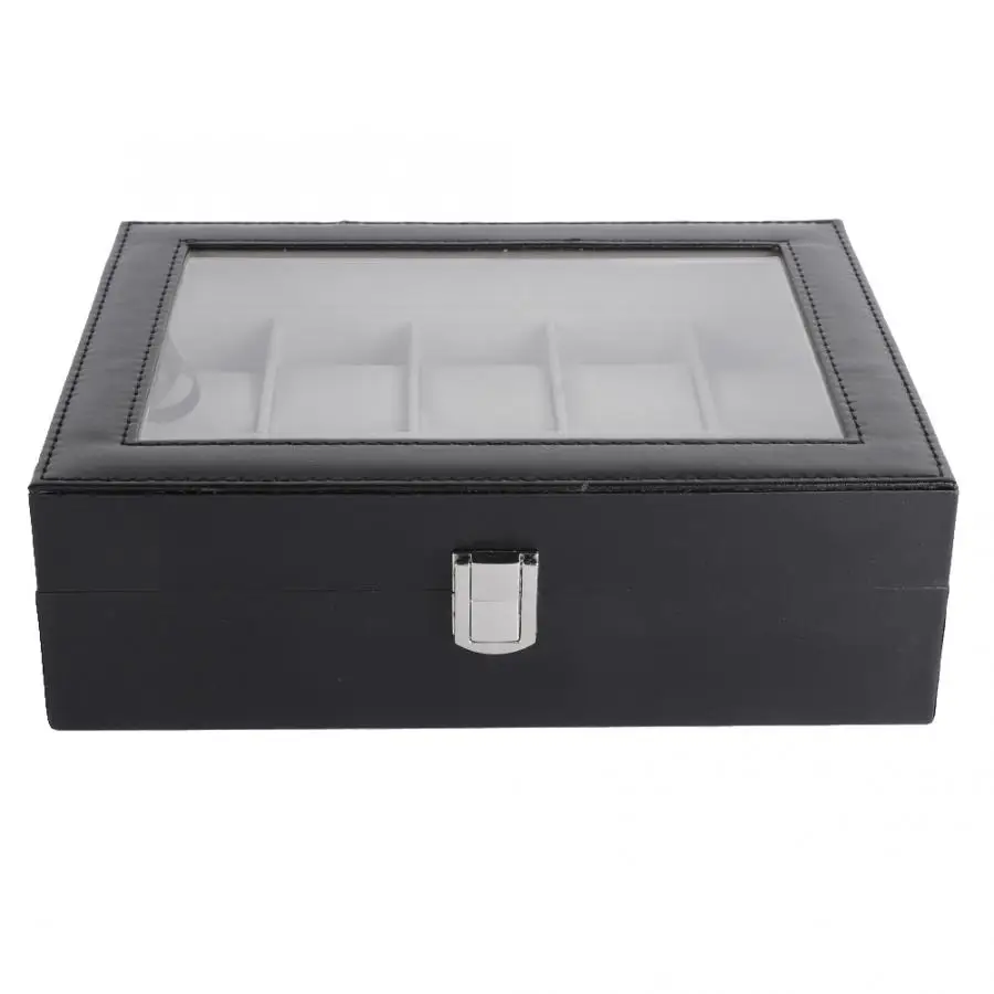 Роскошный 10 решеток из искусственной кожи держатель для витрины часов