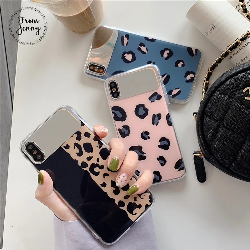 From Jenny чехол для Apple iPhone XS/xr/xsmax зеркало Леопард новый телефон 7/8/7 plus накладка 3 вида