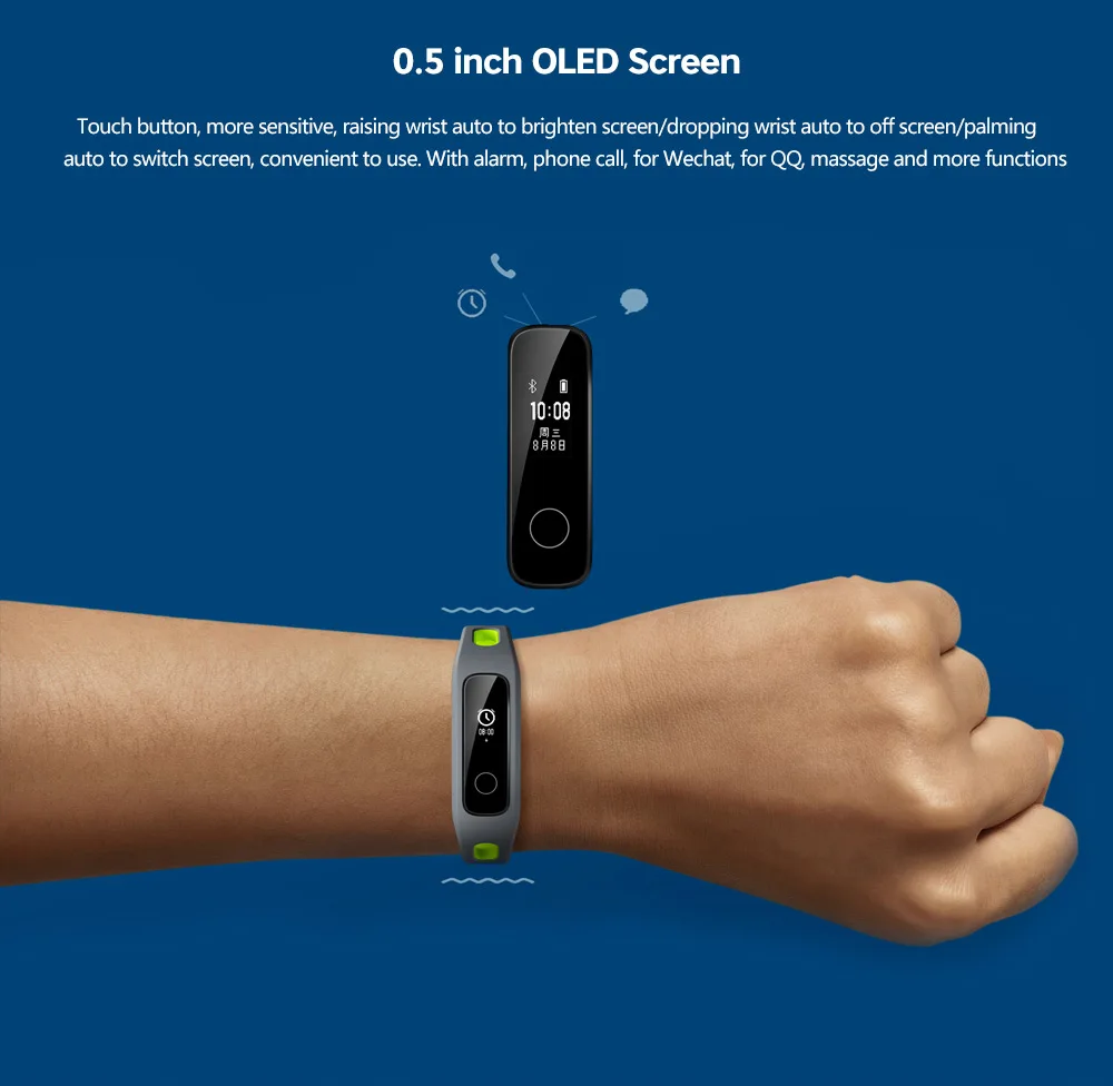 HUAWEI Honor Band 4 Стандартный/версия для бега умный Браслет фитнес-трекер спортивный 50 м водонепроницаемый браслет монитор сна