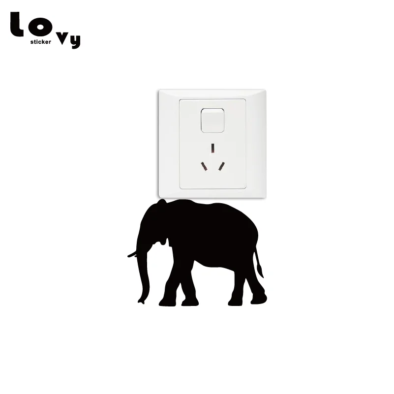 Азиатский слон виниловые Сменные наклейки забавные мультипликационные Животные