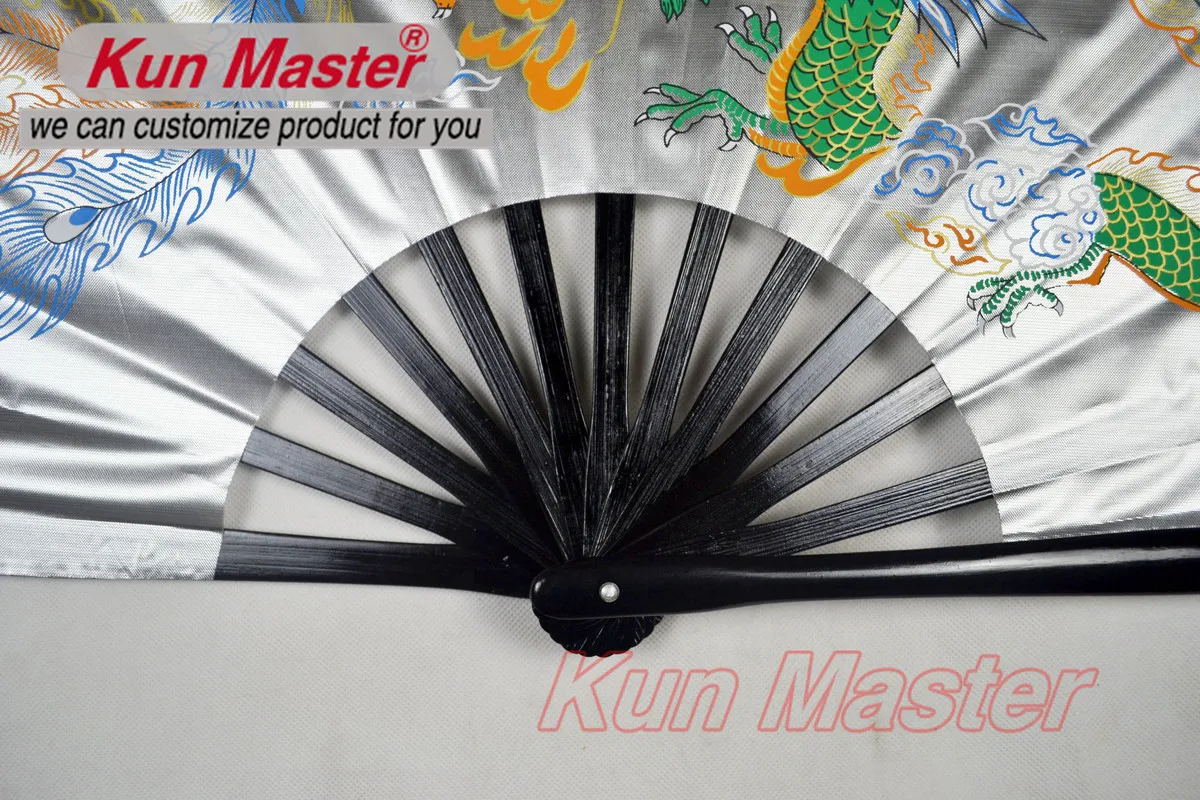 Серебряный чехол Kun Master 34 см с бамбуковым китайским кунг-фу тайчи фанатом