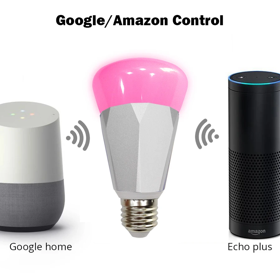 E27 света голосового приложение WI FI Управление Alexa Echo Google Home IFTTT лампа RGBW таймер 110 v