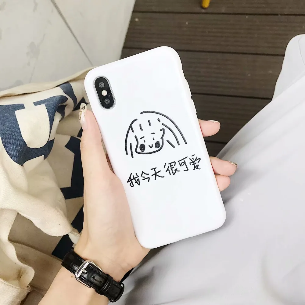 ORYKSZ For iphone X XR XS Max Case Cartoon Cute Boy Girl Pattern Silicone Soft Phone Cases 6 6s 7 8Plus Back Cover |