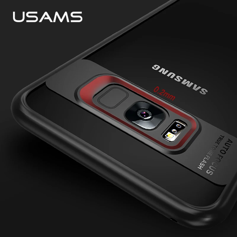 USAMS Full Protective Case for Samsung Galaxy S8 TPU &amp Acrylic Transparent Back Cover Ultra Slim Plus |