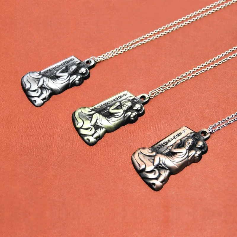 

Oirginal New Holy Father and Holy Son Pendant Necklace For Women Vintage Gold Cross Prayer Necklaces Men Christian Jewelry Gift
