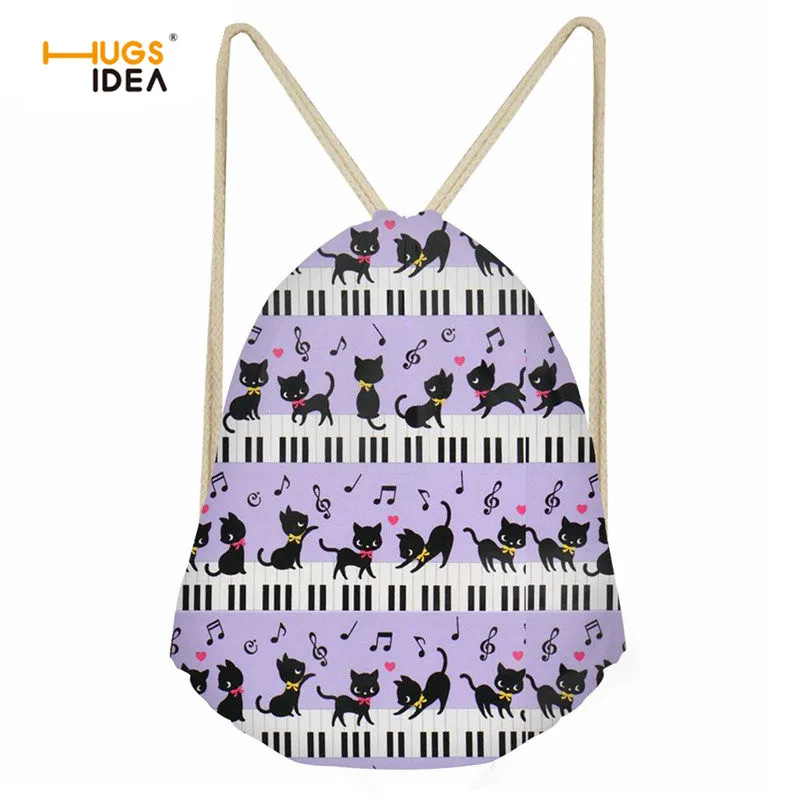Сумка для хранения музыкальных нот HUGSIDEA с рисунком кошки модная женская Милая