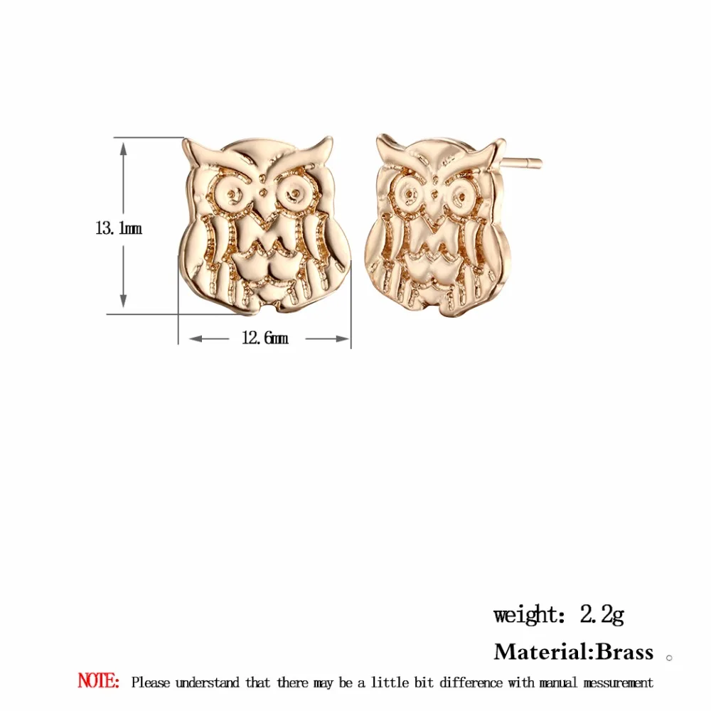 Kinitial женские серьги с совой очаровательные ювелирные изделия модные крошечные