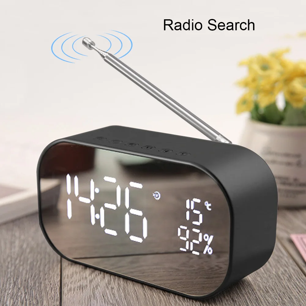 Настольный FM Радио стерео приемник со светодиодным дисплеем USB многофункциональный двойной Bluetooth динамик будильник поддержка Aux-IN/TF карта