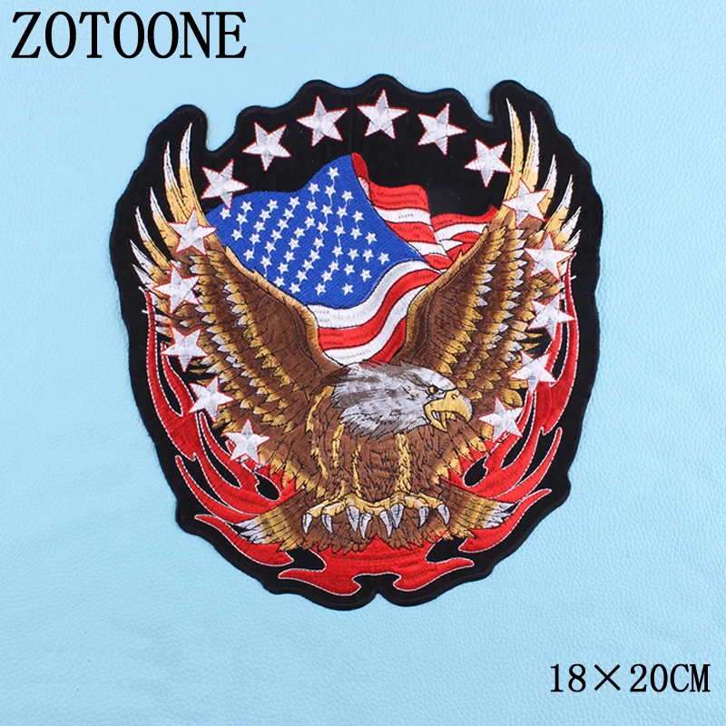 ZOTOONE панк американский флаг нашивка с изображением орла Байкерская большая