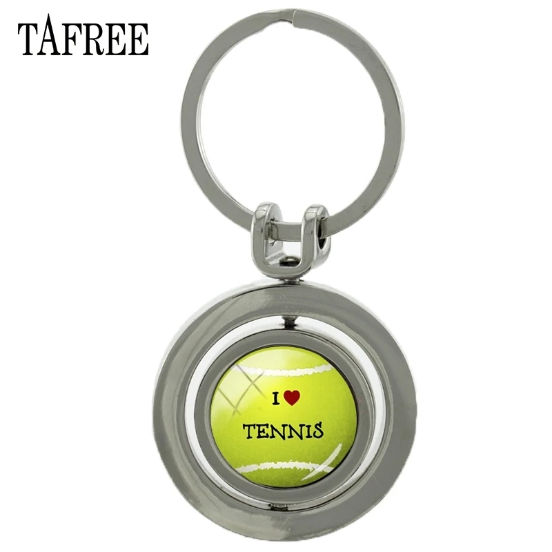 TAFREE I LOVE TENNIS вращающаяся Подвеска Брелок сувенир Поворотная цепочка для ключей круглый брелок для спортивных фанатов модное ювелирное изделие SP678 - Цвет: SP678