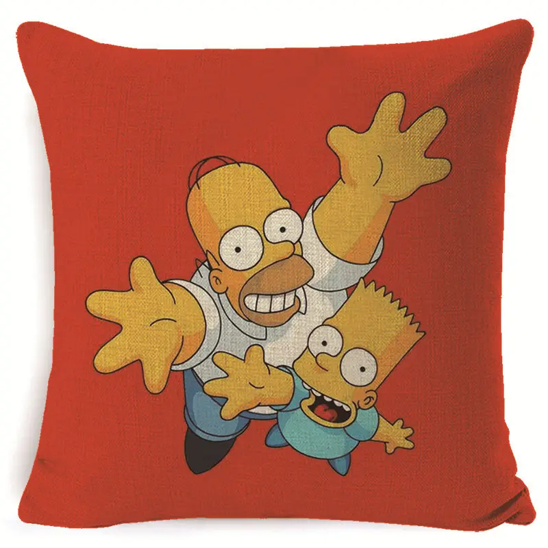 1 FOKUSENT Семья комедийные Юмор The Simpsons мультипликационный персонаж изображения Подушка Чехол Украшение Дома Наволочка на подушку «Симпсоны» вентиляторы - Цвет: 1