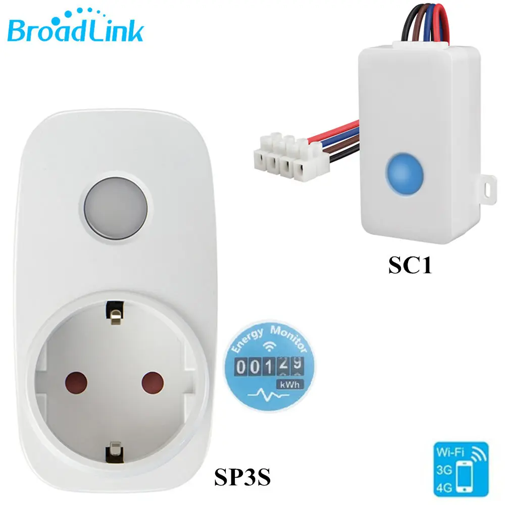 Broadlink SP3S энергетический монитор с таймером, штепсельная Вилка для ЕС, Wi-Fi, розетка, работающая с Alexa Echo Google Home для автоматизации умного дома