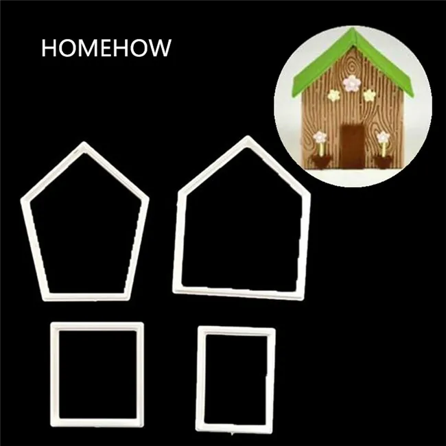 Homehow 4 шт./лот детская игрушка форма дома помадка торта 10 5x8 5/7x6 2 см пластиковые