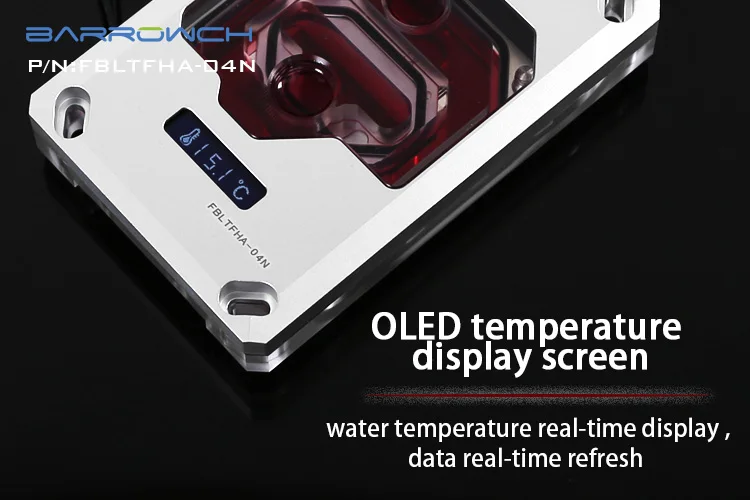 Barrowch водоблок для процессора цифровой Дисплей для AMD RYZEN AM4/AM3 платформа LRC2.0 Поддержка Mohterboard AURA SYNC FBLTFHA-04N