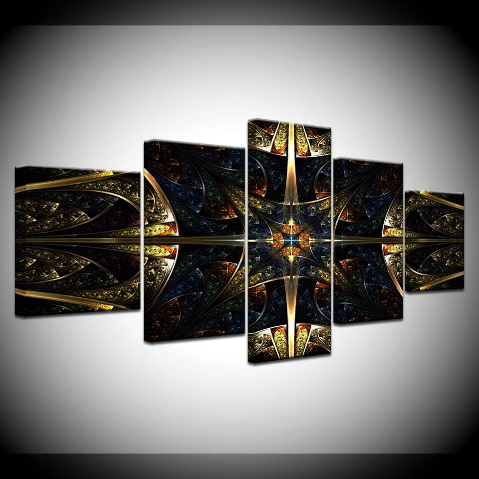 

Geometric abstract figure 5 Piece Canvas Wallpapers modern Poster Modular art painting for Living Room Home Decor