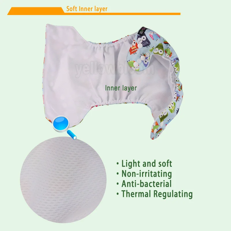 [Littles &amp Bloomz] Детские моющиеся многоразовые подгузники из натуральной ткани с