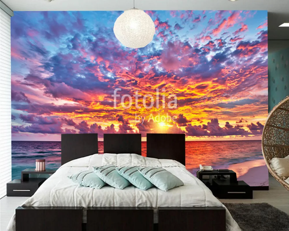 Custom beach wallpaper murals Maldives in the ocean natural landscape mural for living room bedroom background papel de parede |