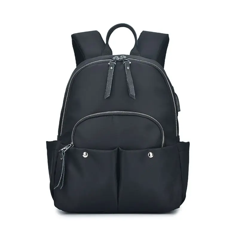 Модный женский рюкзак с usb зарядкой для наушников нейлоновый через плечо