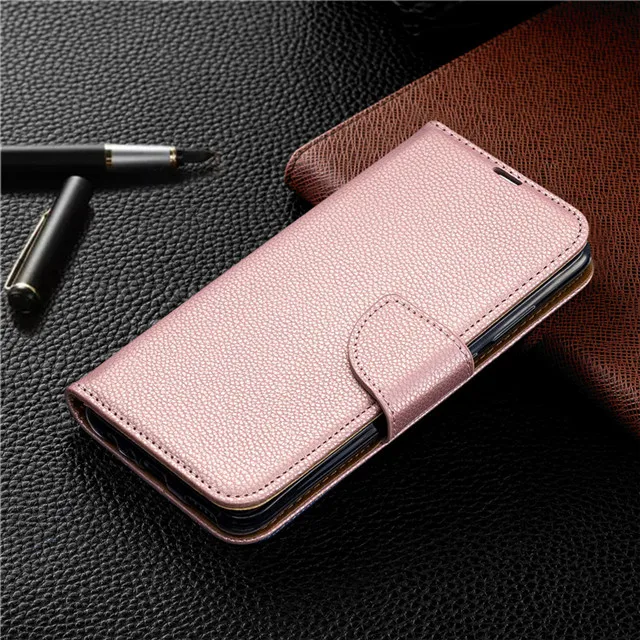 Розовый Флип-чехол для телефона Etui on Fundas huawei Y5 чехол для huawei Y5 Prime Роскошный кожаный чехол-кошелек с зернистой текстурой - Цвет: Розовый