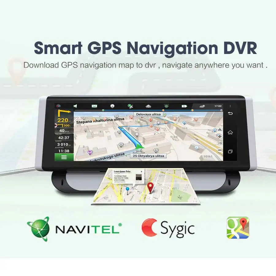 Olisine 8 'ƊG Android Автомобильный видеорегистратор GPS навигатор ADAS Wifi Bluetooth Dashcam