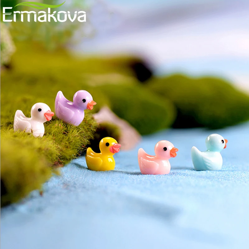 ERMAKOVA 50 шт./лот 18*15 мм Полимерная мини желтая утка фигурка животное миниатюрный
