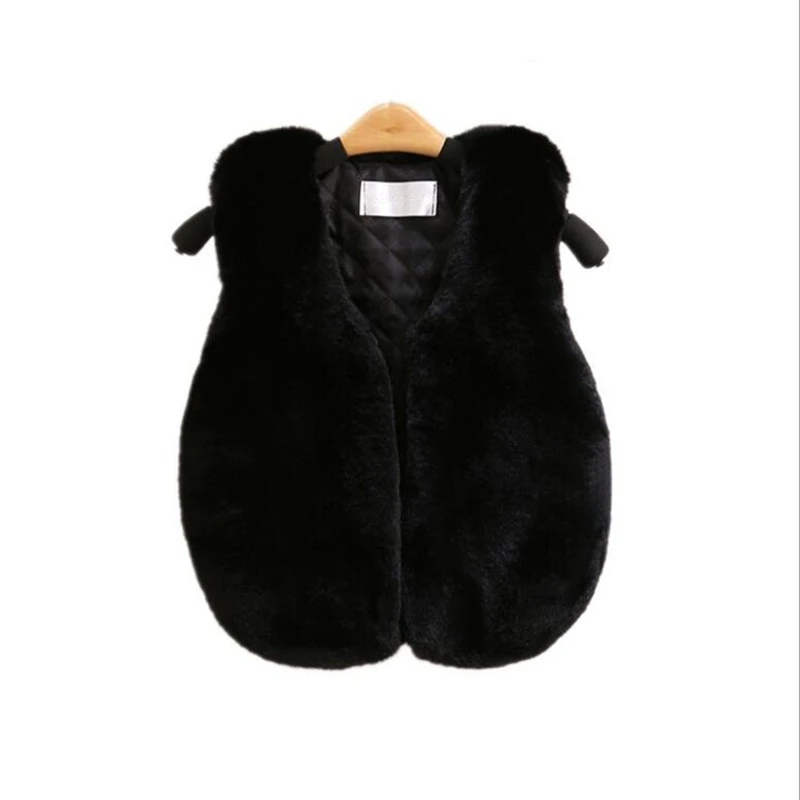 Ali908B LILIGIRL Family Matching Vests Clothes Winter New Mother Daughter Christmas Faux Fur Imitation Rabbit Fur Vest Jacket Coat - Цвет: Ali908B